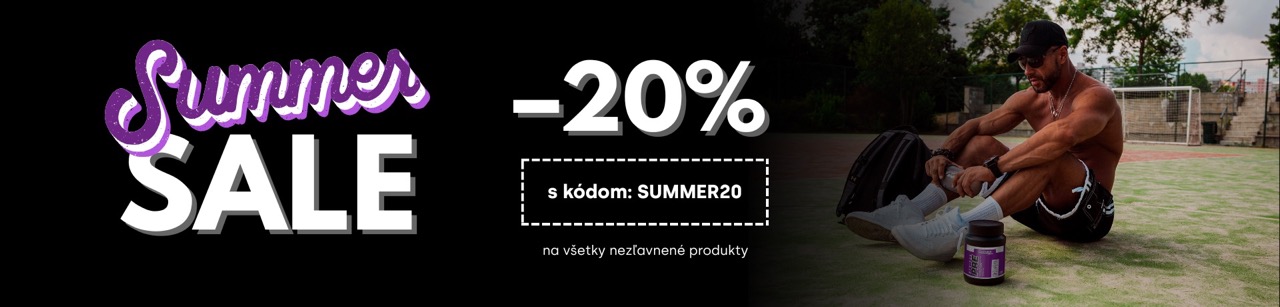 Letná akcia hlavný obrázok - zľava 20% s kódom SUMMER20 na všetky nezľavnené produkty